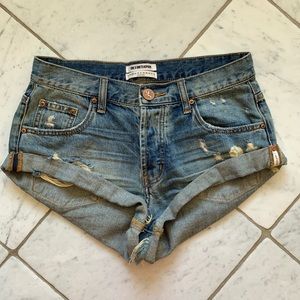 One Teaspoon Bandit Low Rise Denim shorts